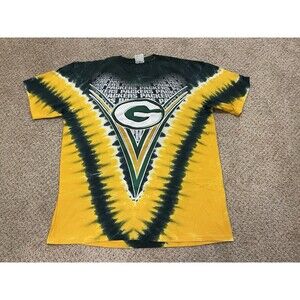 Green Bay Packers Tie Dye Shirt Men’s XL NFL Green & Yellow Football Majestic
